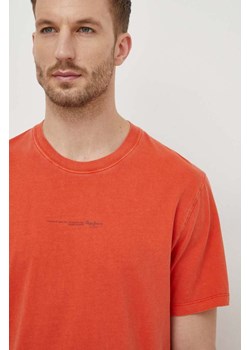 Pepe Jeans t-shirt bawełniany Dave Tee męski kolor pomarańczowy z nadrukiem ze sklepu ANSWEAR.com w kategorii T-shirty męskie - zdjęcie 167939768