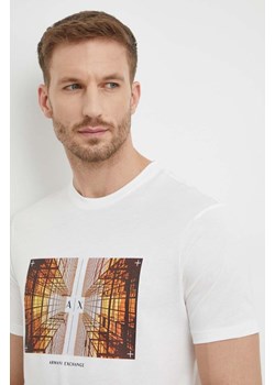 Armani Exchange t-shirt bawełniany męski kolor biały z nadrukiem 3DZTHV ZJBYZ ze sklepu ANSWEAR.com w kategorii T-shirty męskie - zdjęcie 167939788