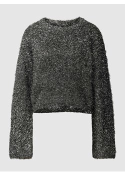 Sweter krótki z efektowną przędzą i obszyciem futerkiem ze sklepu Peek&Cloppenburg  w kategorii Swetry damskie - zdjęcie 167940506