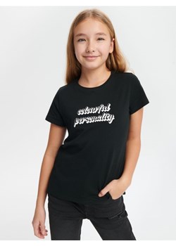 Sinsay - Koszulka z nadrukiem - czarny ze sklepu Sinsay w kategorii Bluzki dziewczęce - zdjęcie 167948367