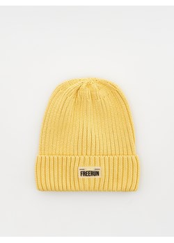 Reserved - Prążkowana czapka z naszywką - żółty ze sklepu Reserved w kategorii Czapki dziecięce - zdjęcie 167949978