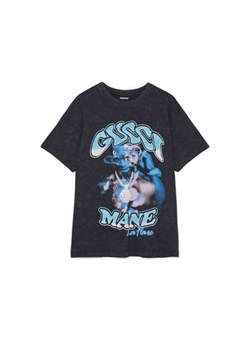 Cropp - Koszulka oversize z nadrukiem Gucci Mane - szary ze sklepu Cropp w kategorii Bluzki damskie - zdjęcie 167952347