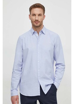 Sisley koszula bawełniana męska kolor niebieski slim z kołnierzykiem klasycznym ze sklepu ANSWEAR.com w kategorii Koszule męskie - zdjęcie 167953446