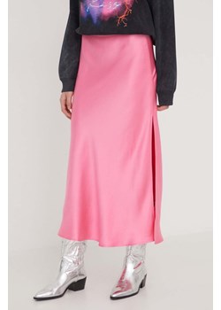 HUGO spódnica kolor różowy maxi rozkloszowana ze sklepu ANSWEAR.com w kategorii Spódnice - zdjęcie 167953929