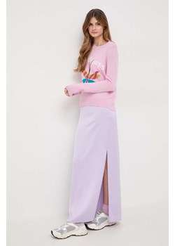 MAX&amp;Co. spódnica x CHUFY kolor fioletowy midi prosta ze sklepu ANSWEAR.com w kategorii Spódnice - zdjęcie 167954007