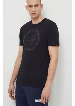 EA7 Emporio Armani t-shirt bawełniany męski kolor czarny z nadrukiem ze sklepu ANSWEAR.com w kategorii T-shirty męskie - zdjęcie 167954645