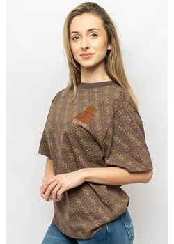 t-shirt damski guess w3bi67 i3z14 brązowy ze sklepu Royal Shop w kategorii Bluzki damskie - zdjęcie 167963008