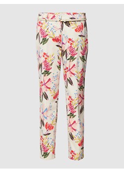 Spodnie materiałowe o kroju slim fit z kwiatowym wzorem ze sklepu Peek&Cloppenburg  w kategorii Spodnie damskie - zdjęcie 167963265