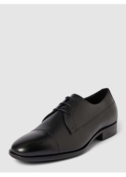 Buty sznurowane ze skóry z wytłoczonym logo model ‘Colby’ ze sklepu Peek&Cloppenburg  w kategorii Buty eleganckie męskie - zdjęcie 167963487