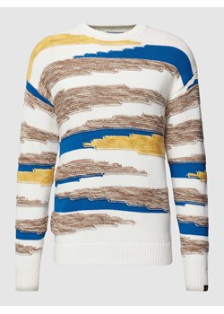 Sweter z dzianiny model ‘Landscape’ w odcieniu brudnej bieli ze sklepu Peek&Cloppenburg  w kategorii Swetry męskie - zdjęcie 167963928