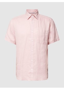 Koszula lniana z kieszenią na piersi ze sklepu Peek&Cloppenburg  w kategorii Koszule męskie - zdjęcie 167963989
