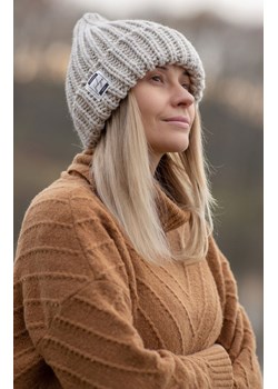 Czapka chunky knit beżowa F1526, Kolor beżowy, Rozmiar one size, Fobya ze sklepu Primodo w kategorii Czapki zimowe damskie - zdjęcie 167965068