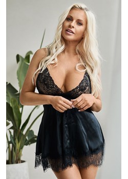 Komplet bielizny koszulka stringi opaska chemise with mask Eve, Kolor czarny, Rozmiar S/M, Beauty Night ze sklepu Intymna w kategorii Koszule nocne - zdjęcie 167965517