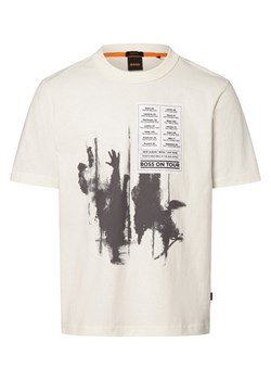 BOSS Orange T-shirt Te_Patchwork Mężczyźni Bawełna écru jednolity ze sklepu vangraaf w kategorii T-shirty męskie - zdjęcie 167967126