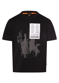 BOSS Orange T-shirt Te_Patchwork Mężczyźni Bawełna czarny jednolity ze sklepu vangraaf w kategorii T-shirty męskie - zdjęcie 167967127