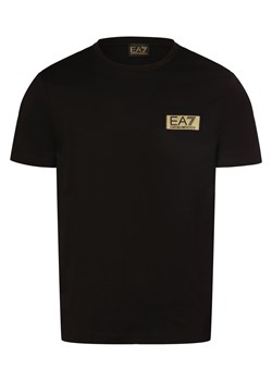 EA7 Emporio Armani Koszulka męska Mężczyźni Bawełna czarny jednolity ze sklepu vangraaf w kategorii T-shirty męskie - zdjęcie 167967146