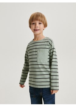 Reserved - Koszulka longsleeve w paski - jasnozielony ze sklepu Reserved w kategorii T-shirty chłopięce - zdjęcie 168078466