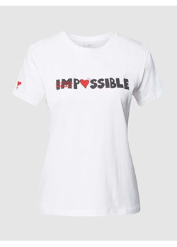 T-shirt z nadrukiem ze sloganem ze sklepu Peek&Cloppenburg  w kategorii Bluzki damskie - zdjęcie 168081237