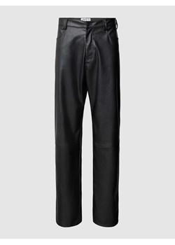 Spodnie skórzane z wpuszczanymi kieszeniami ze sklepu Peek&Cloppenburg  w kategorii Spodnie męskie - zdjęcie 168082188