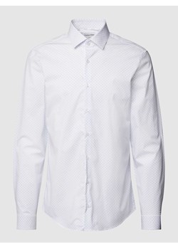 Koszula biznesowa o kroju slim fit ze wzorem na całej powierzchni model ‘POPLIN’ ze sklepu Peek&Cloppenburg  w kategorii Koszule męskie - zdjęcie 168082866