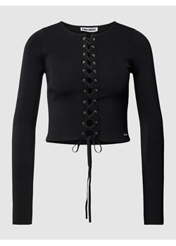 Bluzka z długim rękawem i wiązaniem ze sklepu Peek&Cloppenburg  w kategorii Swetry damskie - zdjęcie 168083039