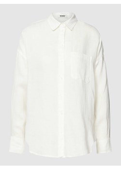 Bluzka z czystego lnu w jednolitym kolorze model ‘DARIAALF’ ze sklepu Peek&Cloppenburg  w kategorii Koszule damskie - zdjęcie 168083735