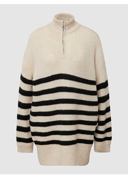 Sweter z dzianiny ze stójką i zamkiem błyskawicznym model ‘ALFRIDA’ ze sklepu Peek&Cloppenburg  w kategorii Swetry damskie - zdjęcie 168084915
