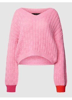 Sweter z dzianiny z fakturowanym wzorem model ‘INGRID’ ze sklepu Peek&Cloppenburg  w kategorii Swetry damskie - zdjęcie 168085775