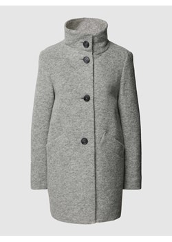 Krótki płaszcz z mieszanki żywej wełny z alpaki ze stójką ze sklepu Peek&Cloppenburg  w kategorii Płaszcze damskie - zdjęcie 168086139