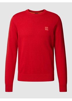 Sweter z dzianiny z wyhaftowanym logo model ‘Kanovano’ ze sklepu Peek&Cloppenburg  w kategorii Swetry męskie - zdjęcie 168086945