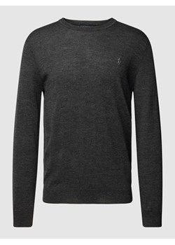 Sweter z dzianiny z wyhaftowanym logo ze sklepu Peek&Cloppenburg  w kategorii Swetry męskie - zdjęcie 168097115