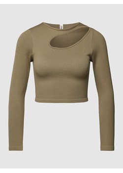 Bluzka krótka z długim rękawem i wycięciem model ‘GWEN’ ze sklepu Peek&Cloppenburg  w kategorii Bluzki damskie - zdjęcie 168097139