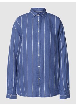 Bluzka koszulowa z lnu z wzorem w paski ze sklepu Peek&Cloppenburg  w kategorii Koszule damskie - zdjęcie 168097456