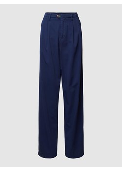 Spodnie z czystej bawełny z zakładkami w pasie ze sklepu Peek&Cloppenburg  w kategorii Spodnie damskie - zdjęcie 168099147