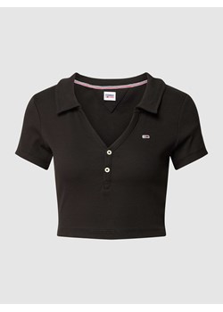 Koszulka polo krótka z efektem prążkowania ze sklepu Peek&Cloppenburg  w kategorii Bluzki damskie - zdjęcie 168100015