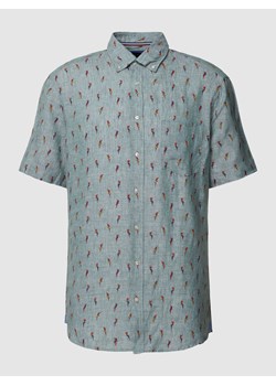 Koszula casualowa o kroju regular fit z lnu ze wzorem na całej powierzchni ze sklepu Peek&Cloppenburg  w kategorii Koszule męskie - zdjęcie 168102318