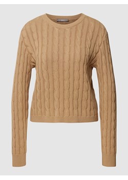 Sweter z dzianiny z wzorem warkocza ze sklepu Peek&Cloppenburg  w kategorii Swetry damskie - zdjęcie 168103368