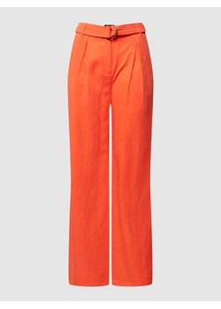 Spodnie z paskiem z materiału ze sklepu Peek&Cloppenburg  w kategorii Spodnie damskie - zdjęcie 168106227