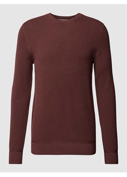 Sweter z dzianiny z fakturowanym wzorem ze sklepu Peek&Cloppenburg  w kategorii Swetry męskie - zdjęcie 168106959