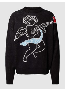 Sweter z dzianiny z nadrukiem ANGEL ze sklepu Peek&Cloppenburg  w kategorii Swetry męskie - zdjęcie 168113509