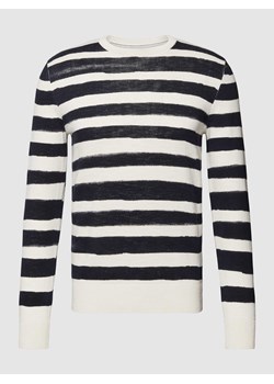 Sweter z dzianiny ze wzorem w paski model ‘printed stripe knitter’ ze sklepu Peek&Cloppenburg  w kategorii Swetry męskie - zdjęcie 168113908