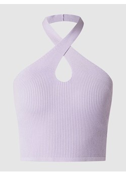 Krótki top z prążkowaną fakturą ze sklepu Peek&Cloppenburg  w kategorii Bluzki damskie - zdjęcie 168117568