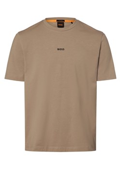 BOSS Orange T-shirt męski Mężczyźni Bawełna taupe jednolity ze sklepu vangraaf w kategorii T-shirty męskie - zdjęcie 168119937