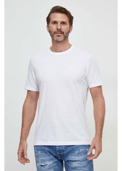 Boss Orange t-shirt bawełniany męski kolor biały gładki ze sklepu ANSWEAR.com w kategorii T-shirty męskie - zdjęcie 168120836