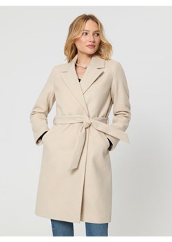 Sinsay - Płaszcz z paskiem - kremowy ze sklepu Sinsay w kategorii Płaszcze damskie - zdjęcie 168123738