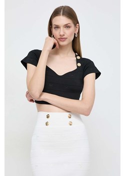 Pinko bluzka damska kolor czarny z aplikacją 102882.A1LK ze sklepu ANSWEAR.com w kategorii Bluzki damskie - zdjęcie 168131538