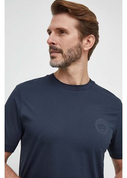 BOSS t-shirt bawełniany męski kolor granatowy z nadrukiem 50507787 ze sklepu ANSWEAR.com w kategorii T-shirty męskie - zdjęcie 168132625