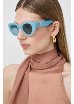 Burberry okulary przeciwsłoneczne MEADOW damskie kolor niebieski 0BE4390 ze sklepu PRM w kategorii Okulary przeciwsłoneczne damskie - zdjęcie 168134646