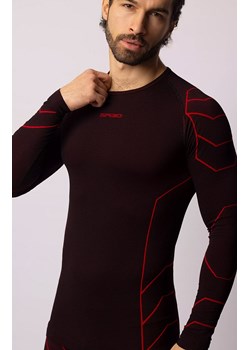 Termoaktywna koszulka męska z długim rękawem czarno-czerwona Rapid, Kolor czarno-czerwony, Rozmiar L, Spaio ze sklepu Primodo w kategorii Bielizna termoaktywna męska - zdjęcie 168135629