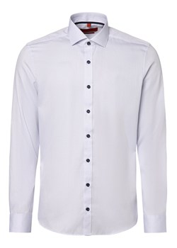 Finshley & Harding Koszula męska Mężczyźni Slim Fit Bawełna biały wypukły wzór tkaniny ze sklepu vangraaf w kategorii Koszule męskie - zdjęcie 168136948